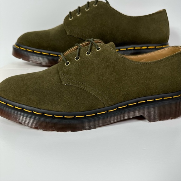 DOC SMITHS REPELLO CALF SUEDE DRESS SHOES MENS SIZE 9 OLIVE GREEN 4 EYE 1461 NEW - Picture 7 of 10